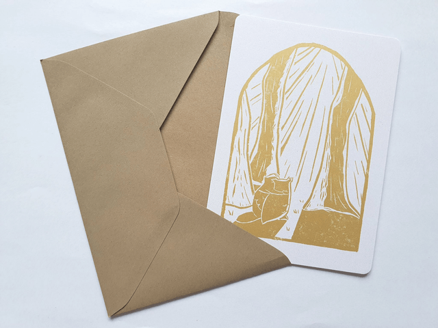 Sun in the Forest Gold Postcard