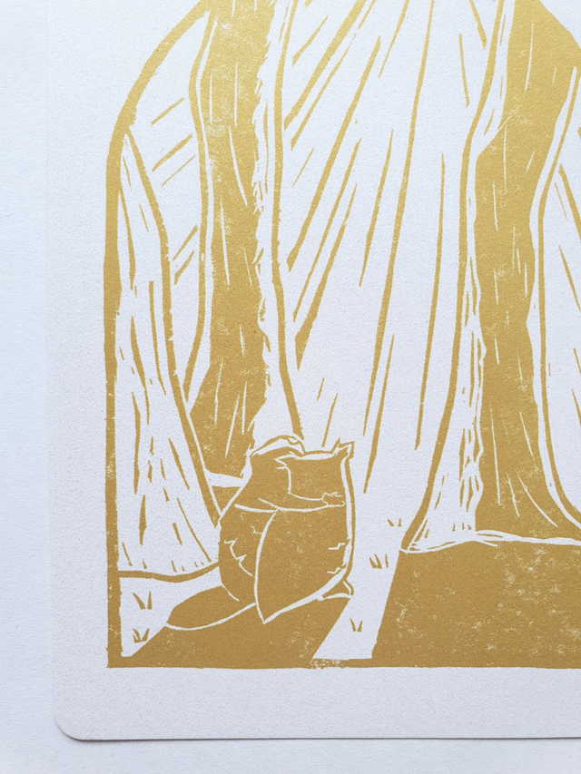 Sun in the Forest Gold Postcard