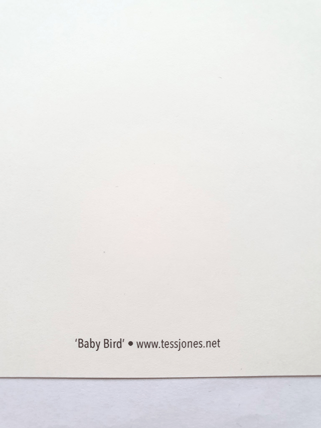 Baby Bird Watercolour Collage Postcard