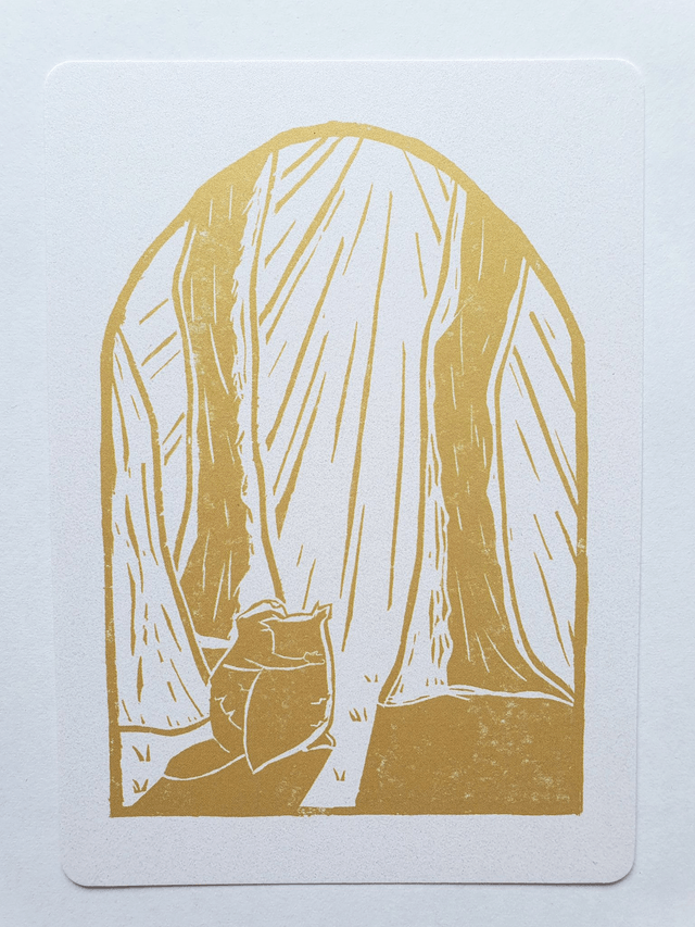 Sun in the Forest Gold Postcard