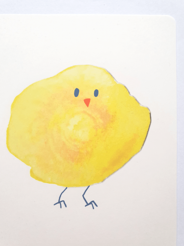 Baby Bird Watercolour Collage Postcard